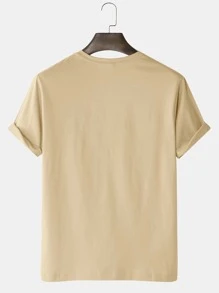 Manfinity 男士外星人和恐龍印花T恤 - 杏色 - 查看 2