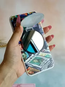 人像圖案手機外殼帶鏡子 - 彩色 - 查看 1