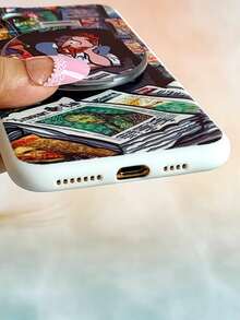 人像圖案手機外殼帶鏡子 - 彩色 - 查看 4