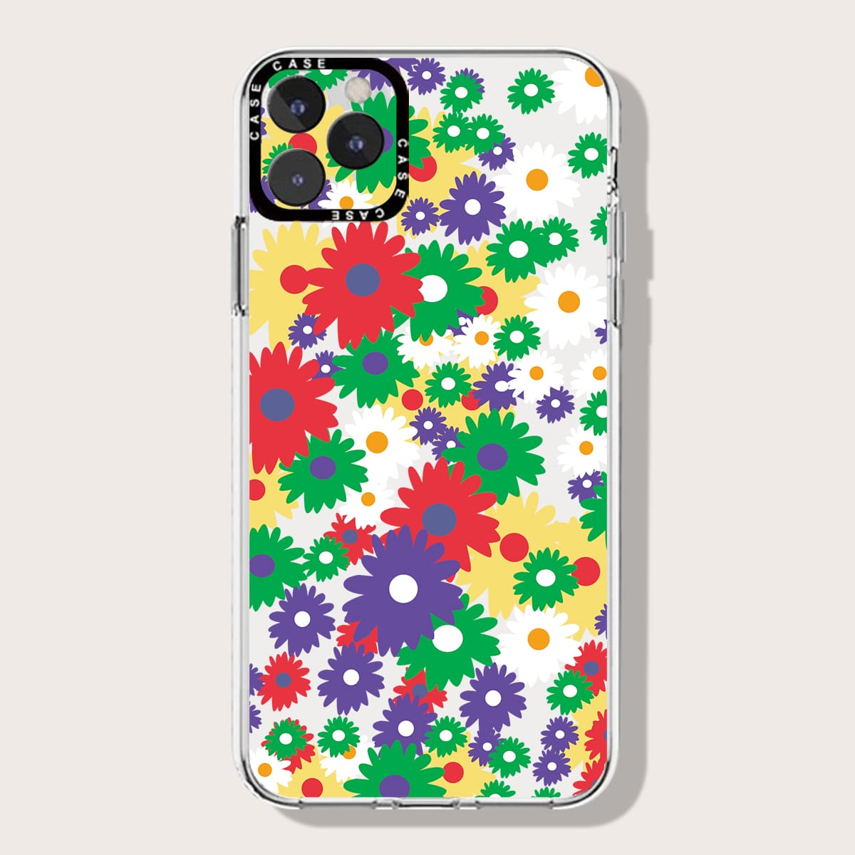 

Flower Pattern Clear Phone Case, Multicolor