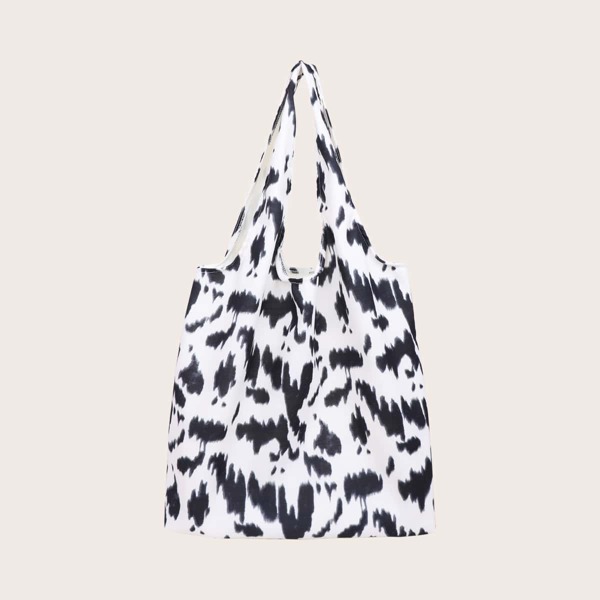 

Two Tone Shopper Bag, Black and white