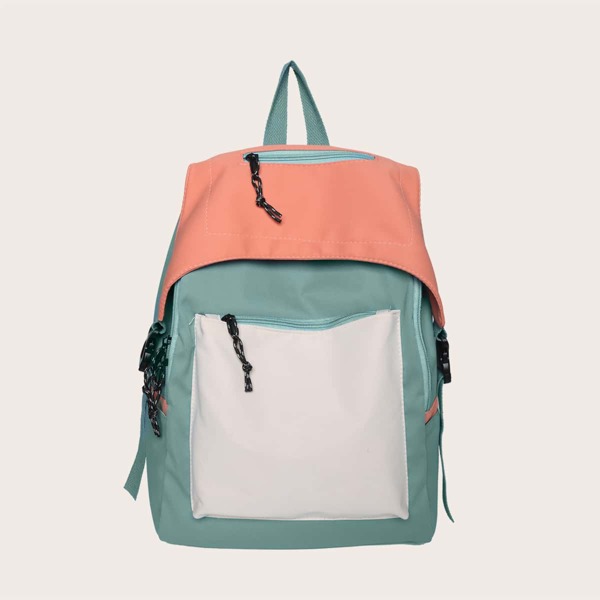 

Colorblock Knot Decor Backpack, Multicolor