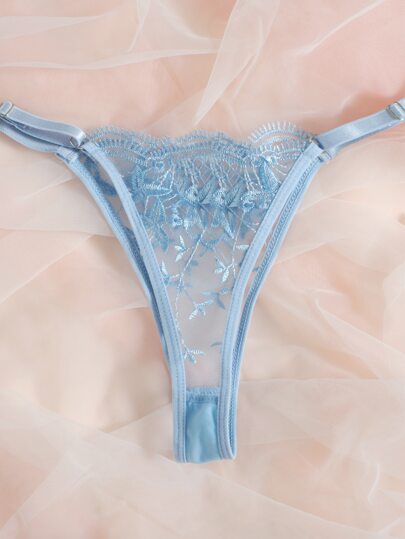 DelicateAllure Geborduurde Mesh Underwire Lingerie Set Cozy Elegante view 7