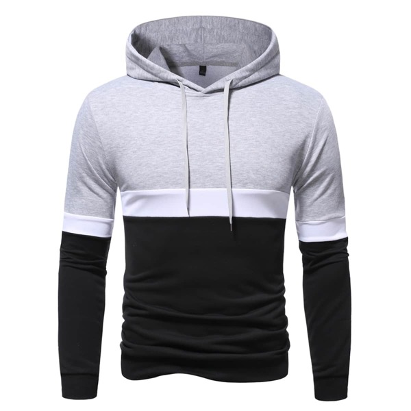 

Men Color Block Drawstring Hoodie, Multicolor
