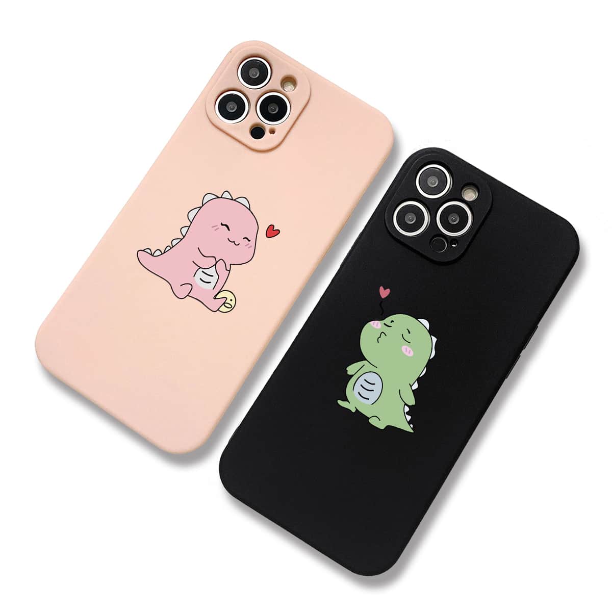 

2pcs Cartoon Dinosaur Print Phone Case, Multicolor