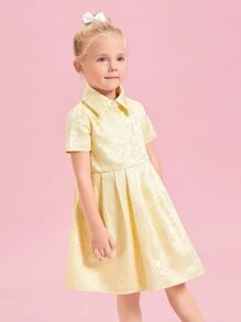 SHEIN 小女童百褶下擺襯衫洋裝