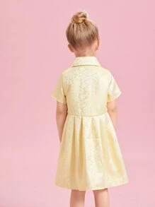 SHEIN 小女童百褶下擺襯衫洋裝