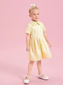 SHEIN 小女童百褶下擺襯衫洋裝