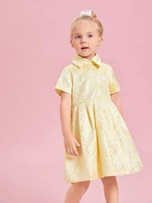 SHEIN 小女童百褶下擺襯衫洋裝