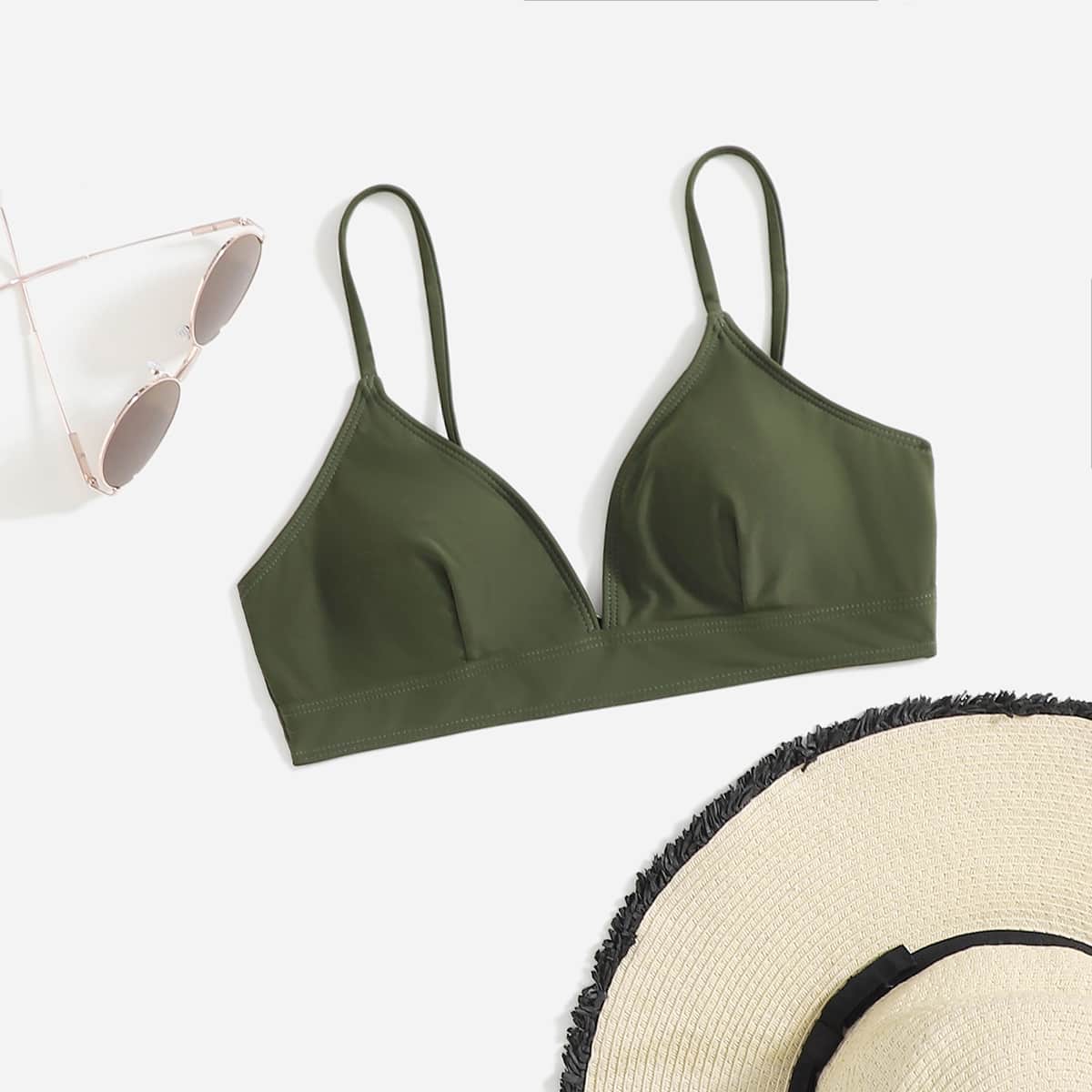 

Solid Bikini Top, Army green
