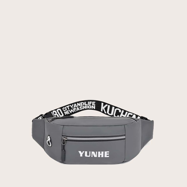 

Men Simple Fanny Pack, Grey