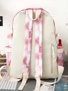 Bộ túi trẻ em Lá thư Cà vạt nhuộm Có thể điều chỉnh được Đôi tay cầm - Hồng - Xem 3