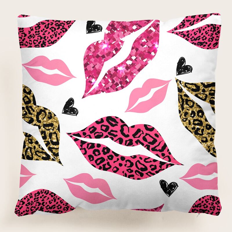 

Lip Print Cushion Cover Without Filler, Multicolor