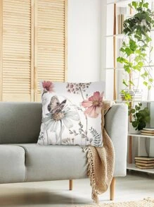 花卉圖案靠墊套不附帶墊芯 - 彩色 - 查看 3