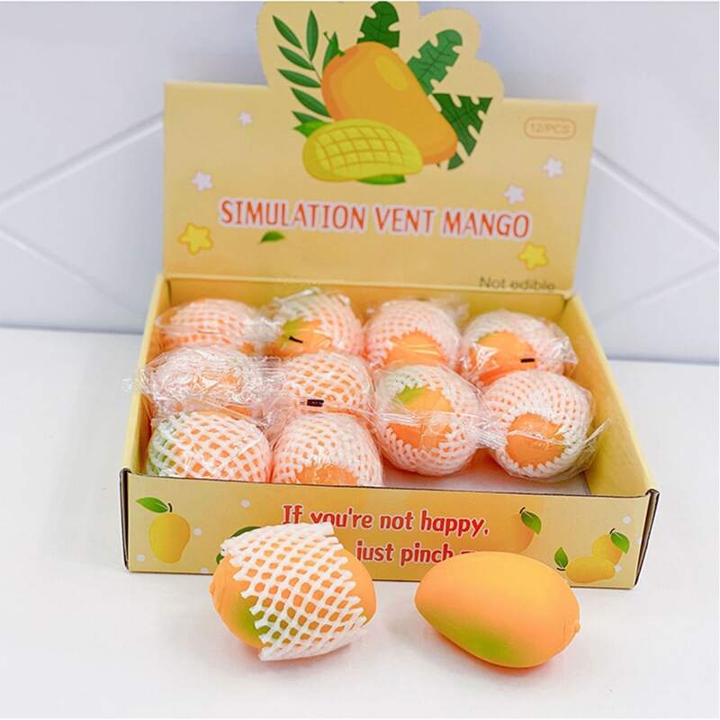 

1pc Mango Shaped Pinch Toy, Yellow