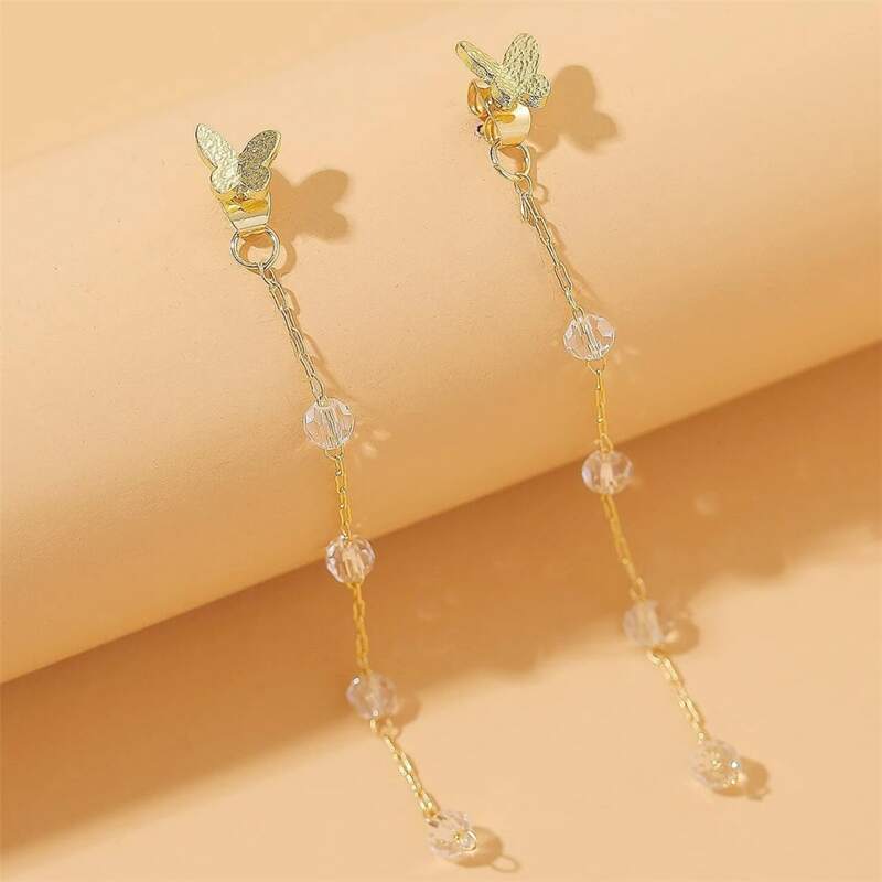 

Butterfly Drop Earrings, Gold
