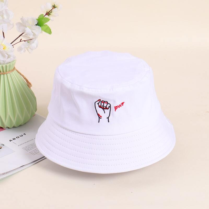 

Guys Fist Embroidery Bucket Hat, White