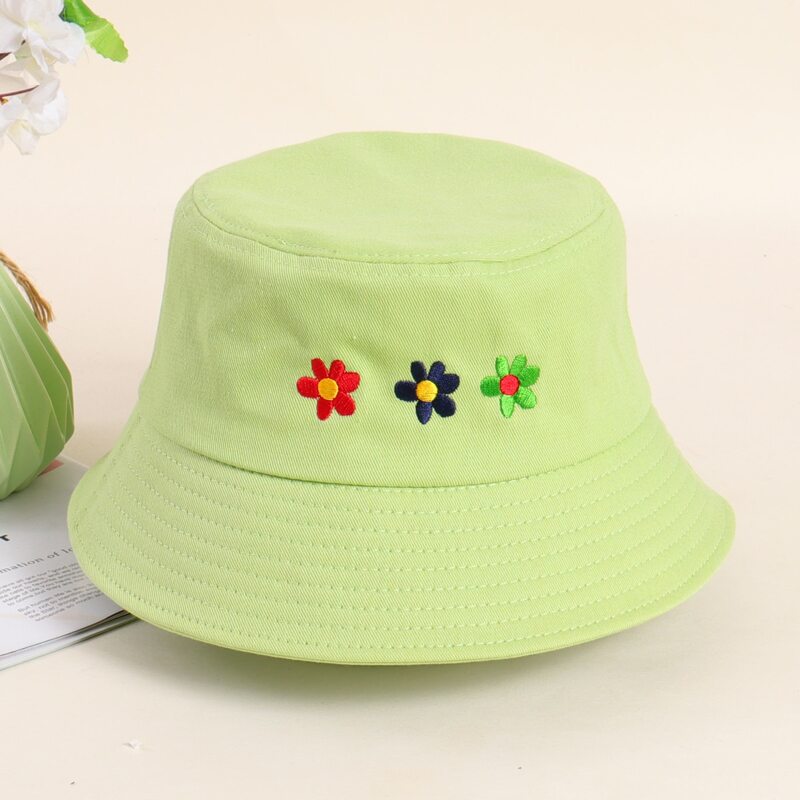 

Floral Embroidery Bucket Hat, Green