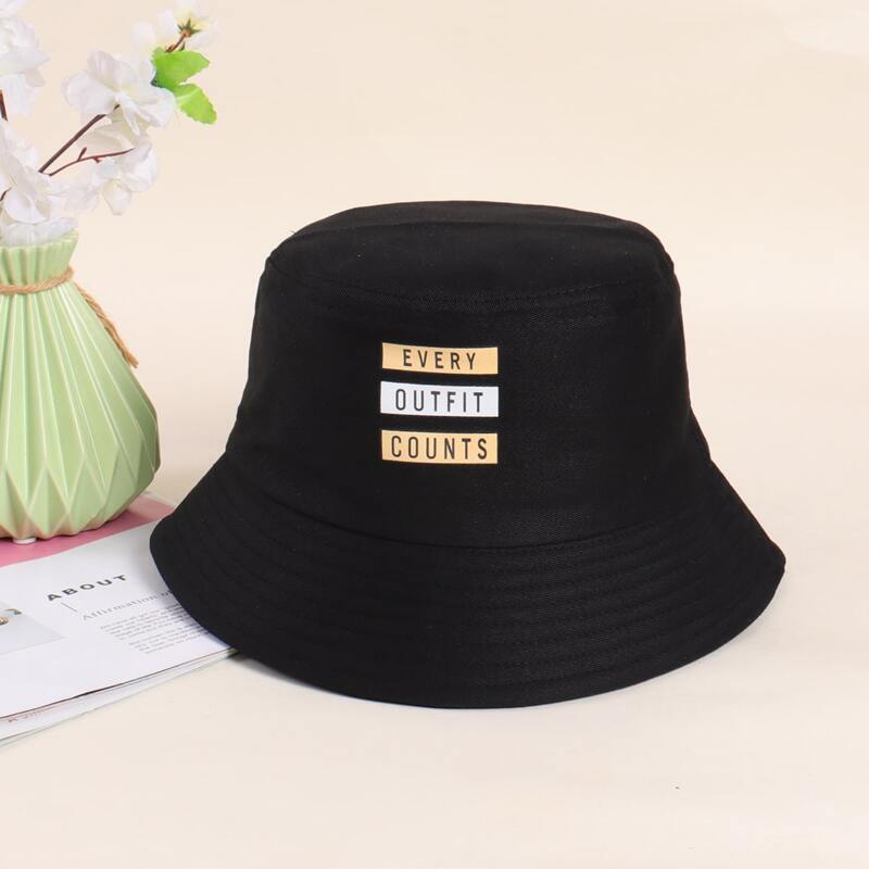 

Letter Graphic Bucket Hat, Black