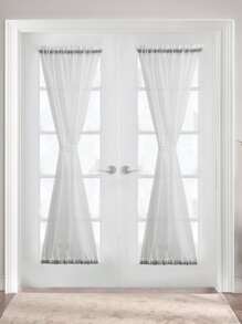 Einfarbiger einteiliger Vorhang - Weiss - Übersicht 4