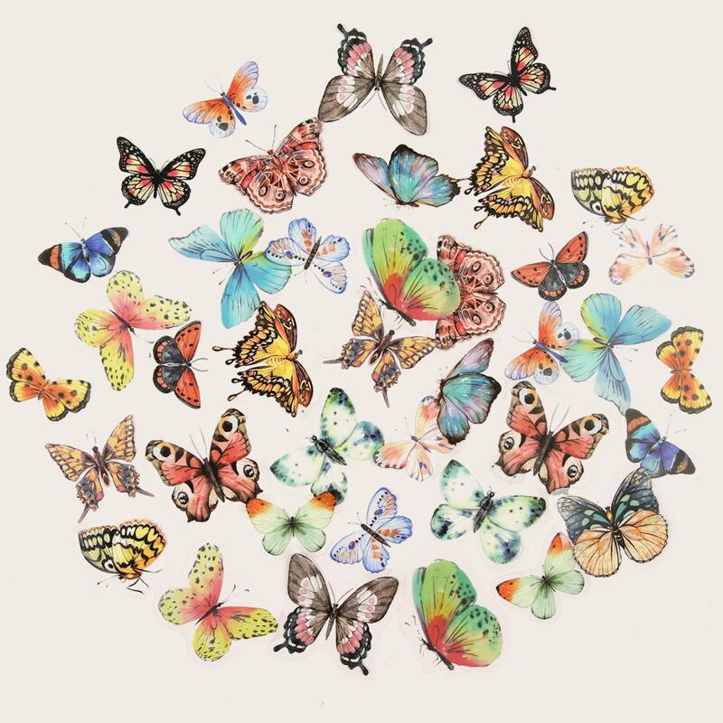 

1pack Butterfly Sticker, Multicolor