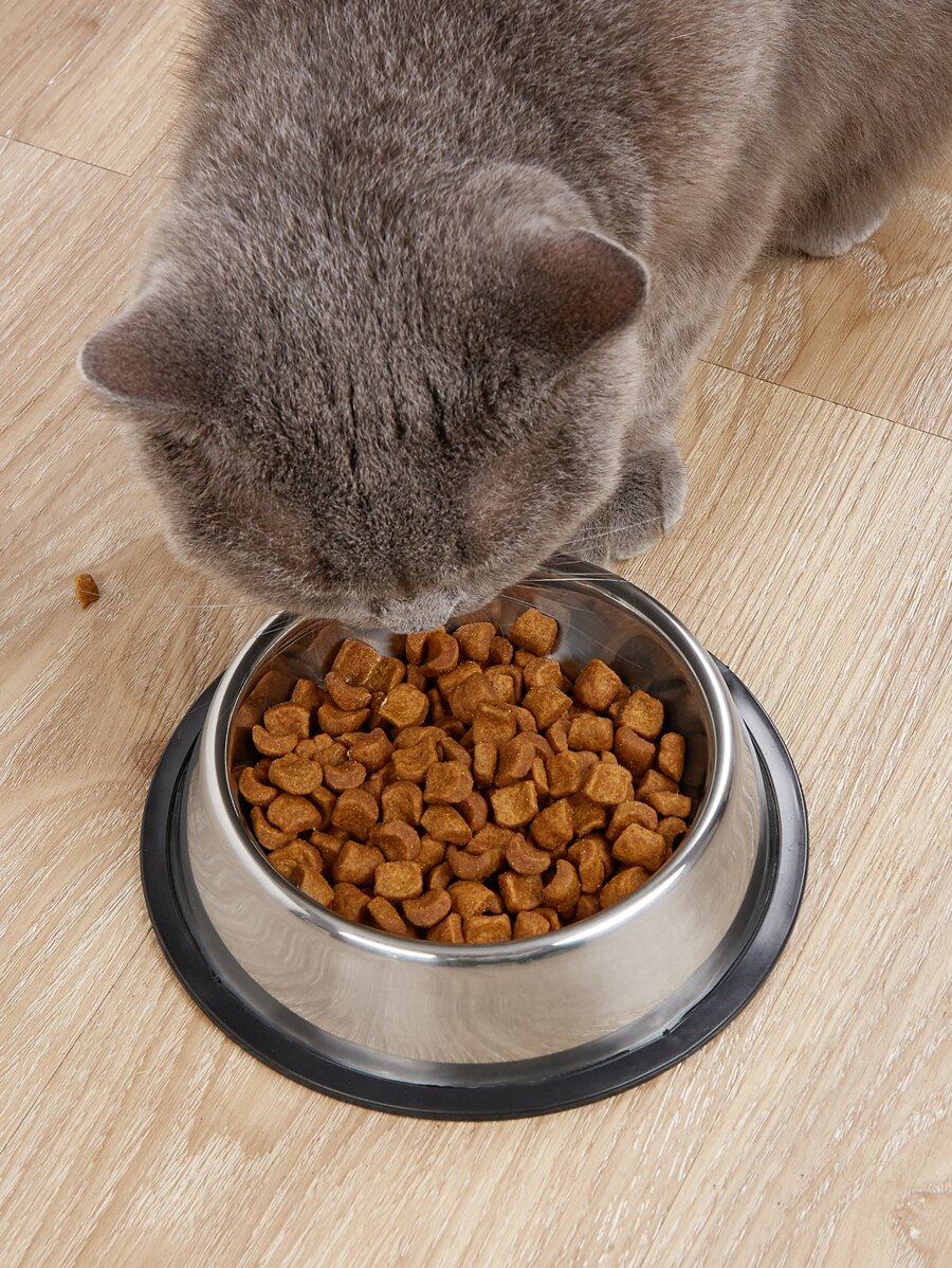 Stainless Steel Pet Bowl - Black - View 1