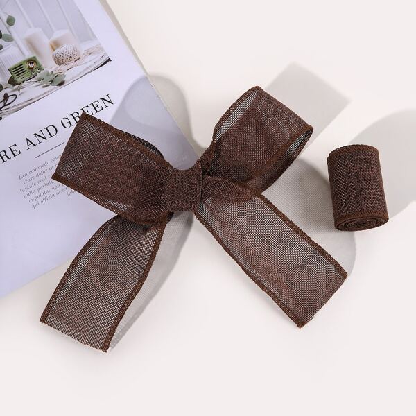 

1pc Plain Linen Ribbon, Brown
