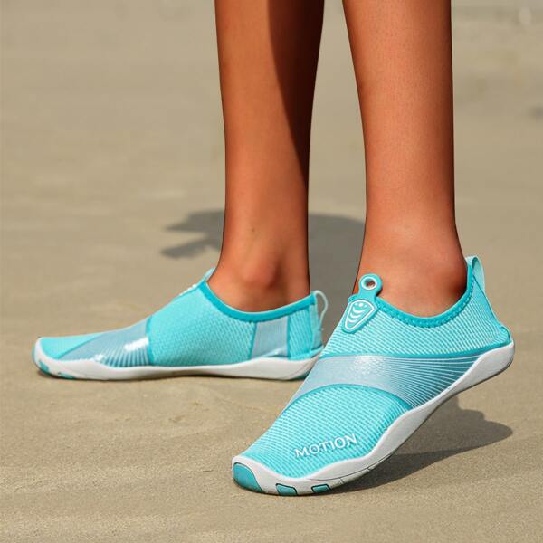 

Letter Graphic Slip On Water Shoes, Baby blue