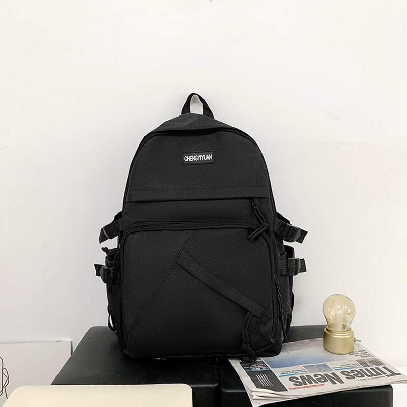 

Guys Buckle Decor Backpack, Black
