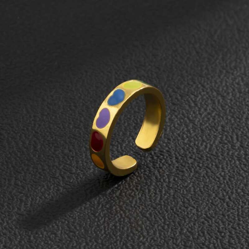 

Guys Heart Pattern Cuff Ring, Gold