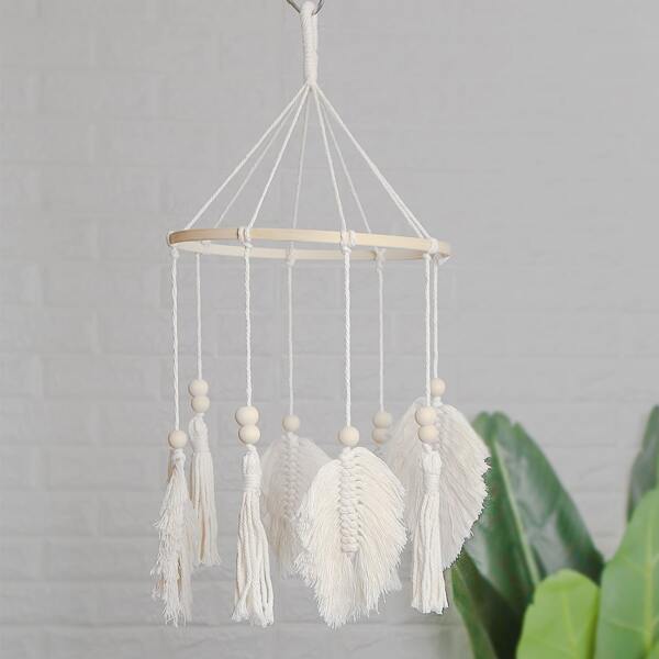 

1pc Woven Leaf Wall Hanging, Beige