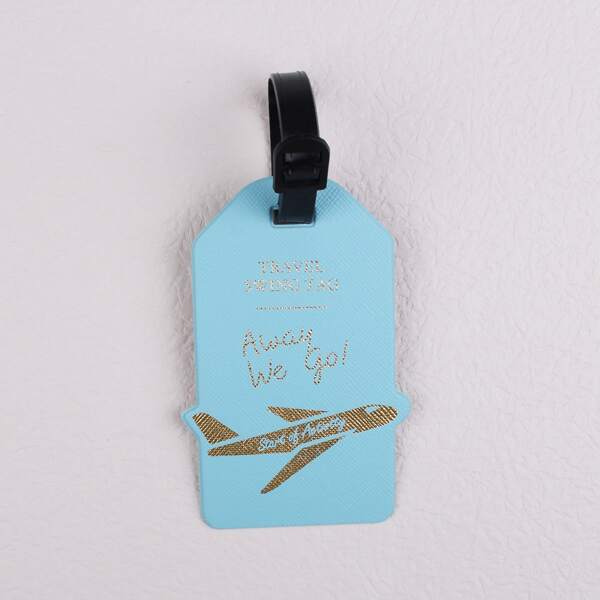 

Minimalist Plane & Letter Graphic Luggage Tag, Baby blue