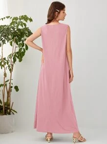 Mulvari Solid Maxi Dress - Dusty Pink - View 2