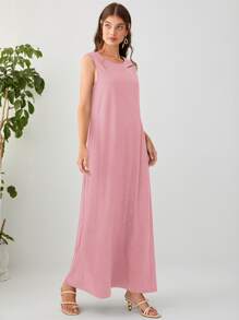 Mulvari Solid Maxi Dress - Dusty Pink - View 3