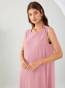 Mulvari Solid Maxi Dress - Dusty Pink - View 4