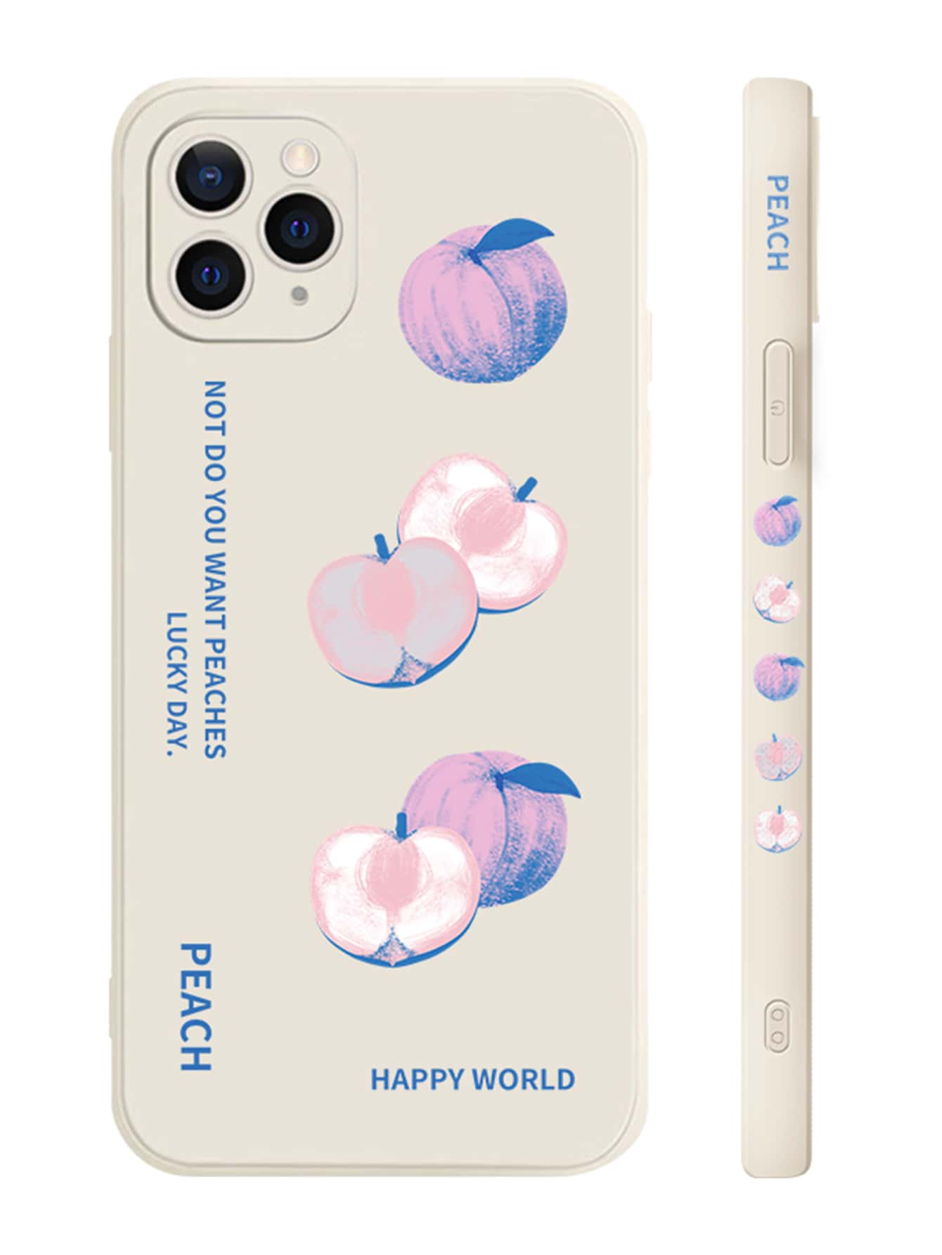 Peach Pattern Phone Case - White - View 1