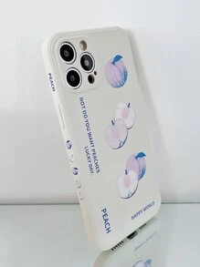 Peach Pattern Phone Case - White - View 3