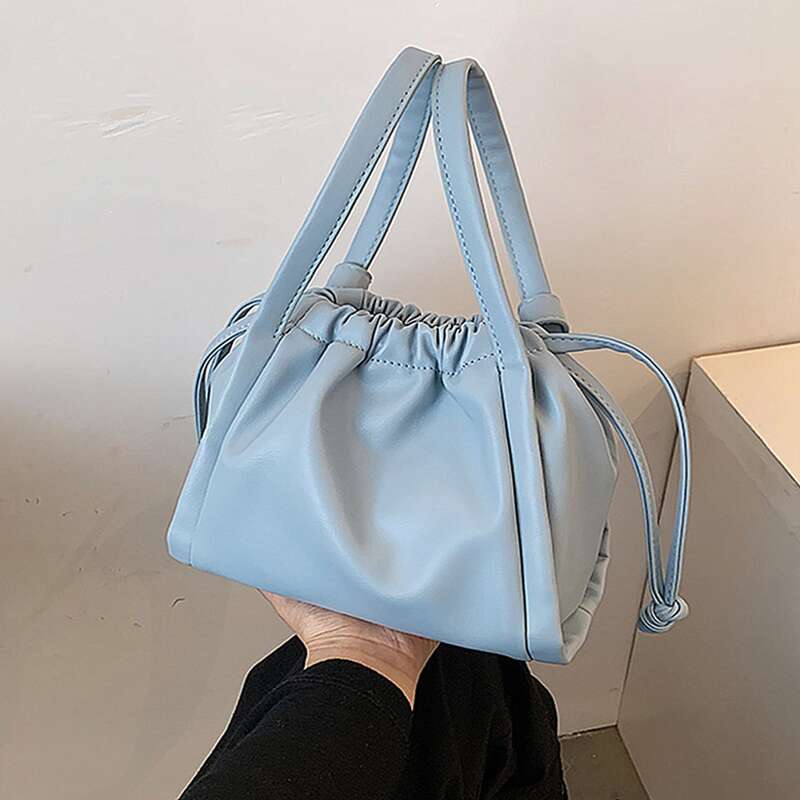 

Drawstring Satchel Bag, Baby blue