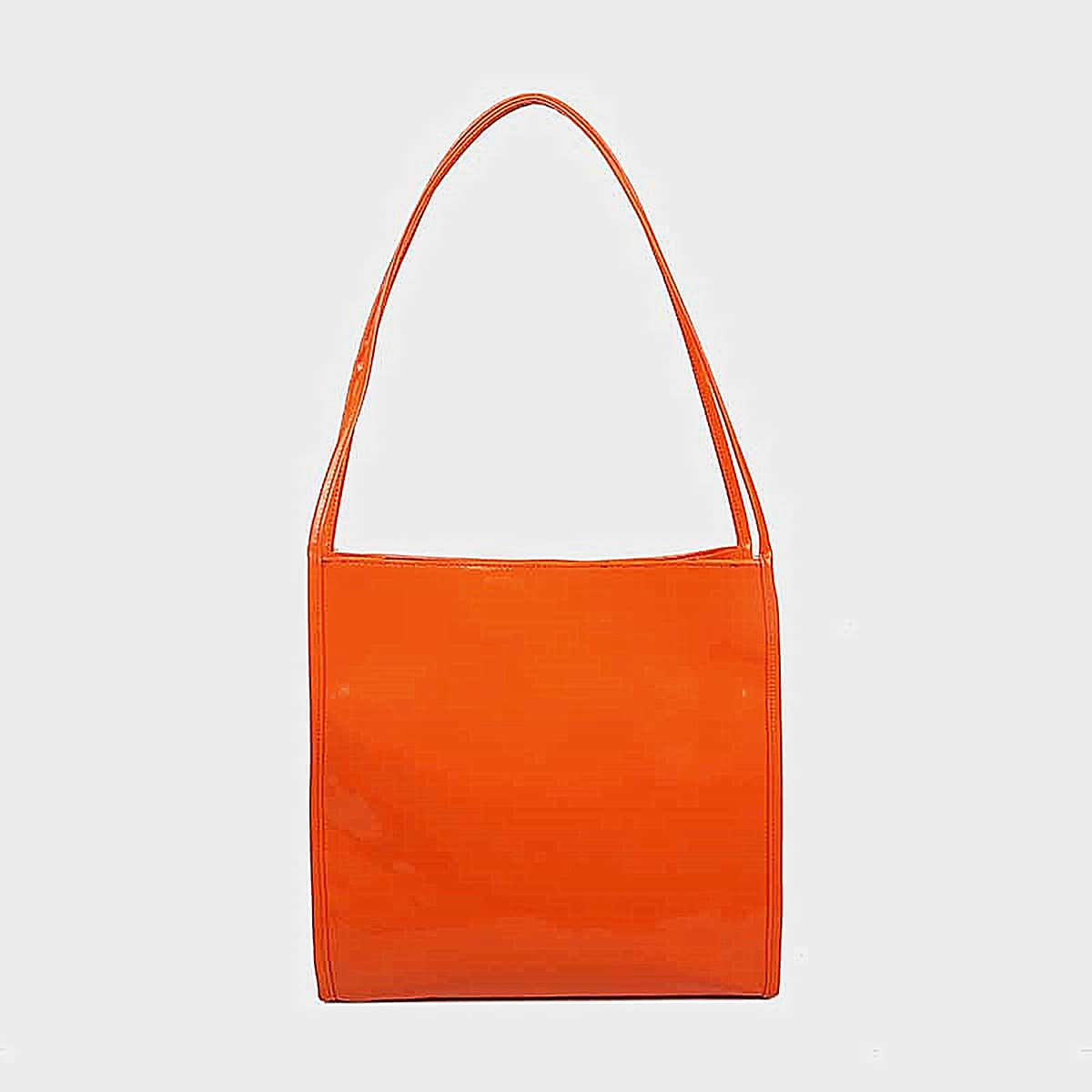 

Patent Leather Tote Bag, Orange