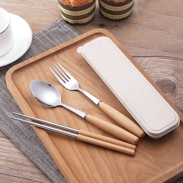 

1set Spoon & Fork & Chopstick & Box, Multicolor