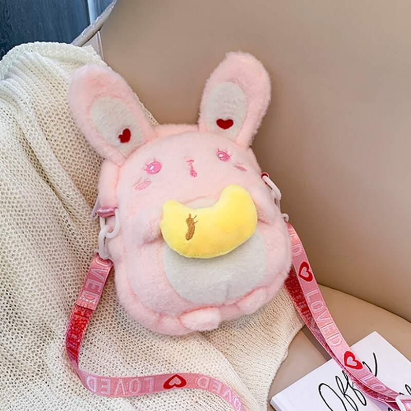 

Cartoon Rabbit Shaped Crossbody Bag, Baby pink