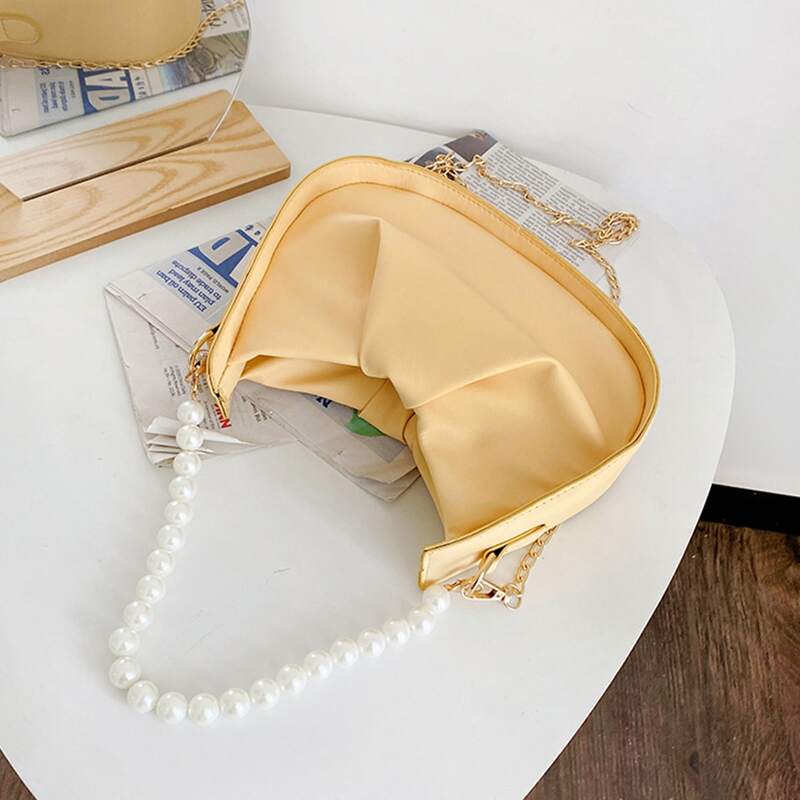 

Ruched Design Shoulder Bag, Yellow