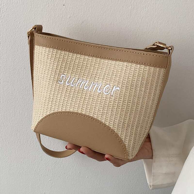 

Letter Graphic Shoulder Bag, Khaki