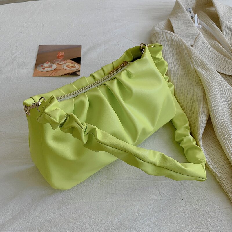 

Ruched Design Shoulder Bag, Green