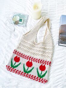 Floral Graphic Shopper Bag