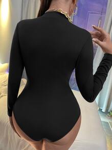 SHEIN Slayr Body unicolor de cuello alto - Negro - Ver 2