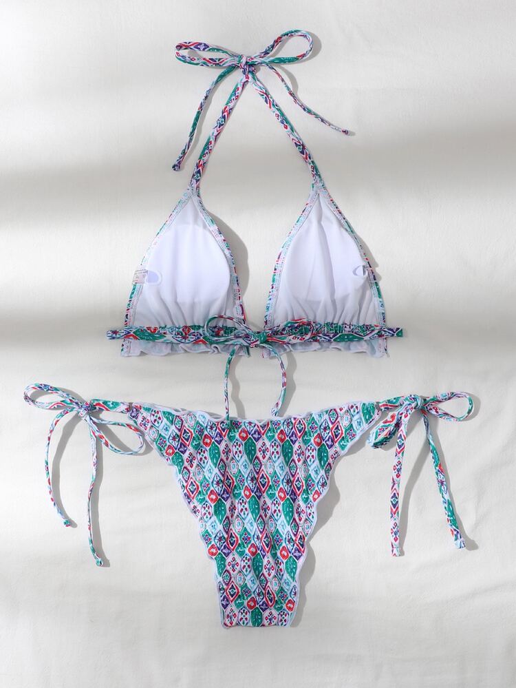 Allover Graphic Micro Triangle Bikini - Multicolor - View 2