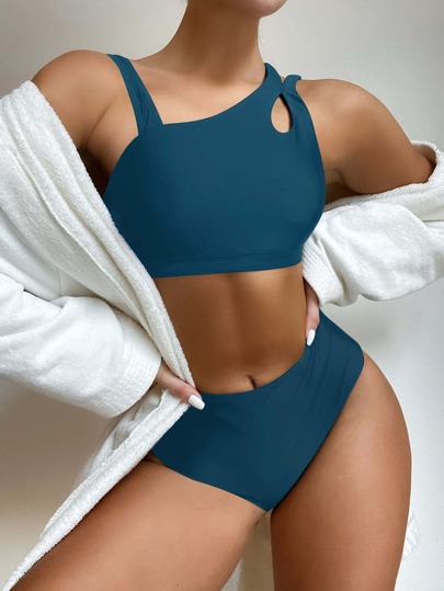 Cut-Out High Waisted Bikini, For Summer Beach Vacation