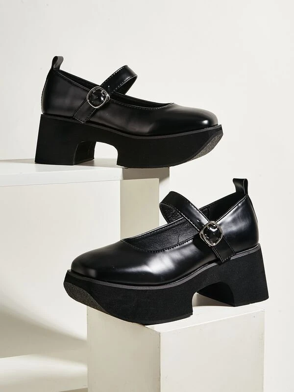 square toe mary jane platform