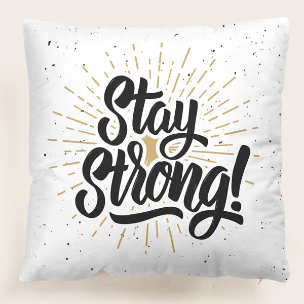 

Slogan Graphic Cushion Cover Without Filler, Multicolor